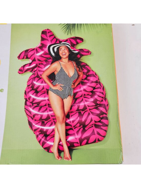 Sun Squad Pool Float Inflatable Giant Pineapple Pink Summer Swimming NIB - Picture 2 of 10